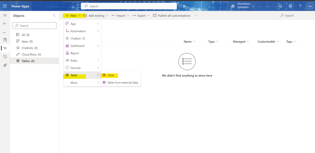 How to Create Power Apps Tables and Columns – CRMONCE